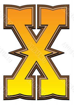 Western alphabet letter - X
