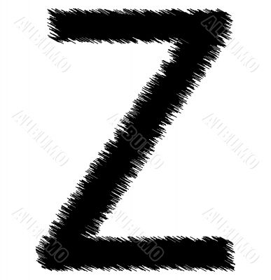 Scribble alphabet letter - Z