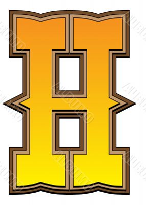 Western alphabet letter - H