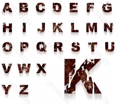 Rust grungy alphabet