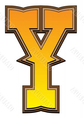 Western alphabet letter - Y