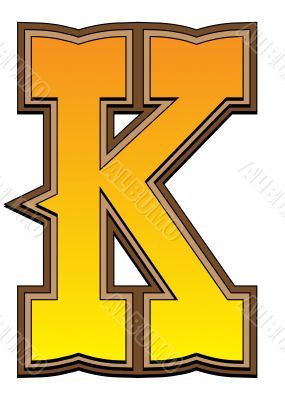 Western alphabet letter - K