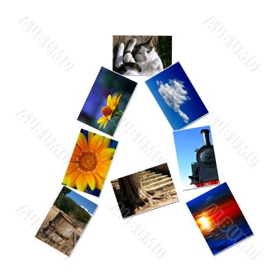 Photo collage alphabet - A