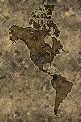 Parchment americas map