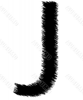 Scribble alphabet letter - J