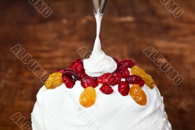 Christmas creamy cake decoration