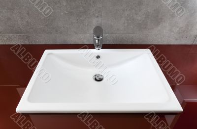 White bathroom sink