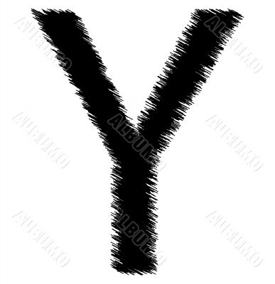 Scribble alphabet letter - Y