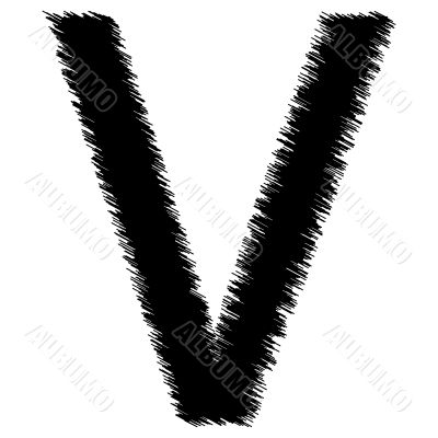 Scribble alphabet letter - V
