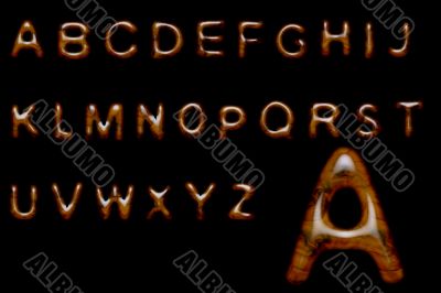 Glossy wood alphabet