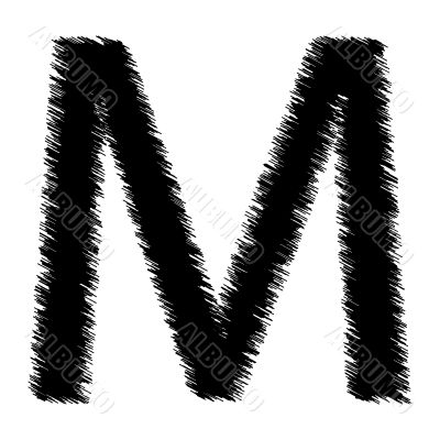 Scribble alphabet letter - M