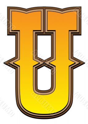 Western alphabet letter - U