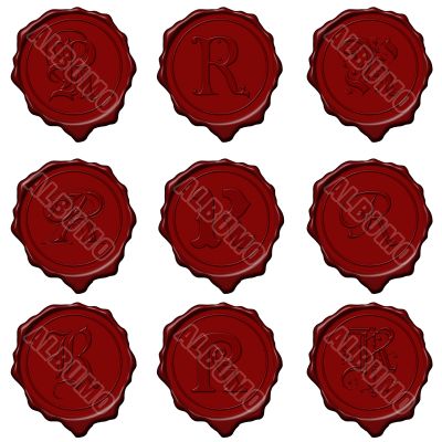 Wax seal alphabet letters - R