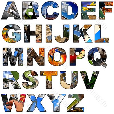 Photo collage alphabet - uppercase
