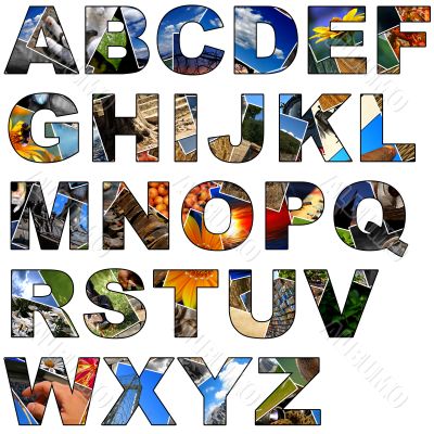 Photo collage alphabet - uppercase Photo collage alphabet - uppercase