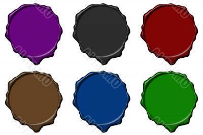 Colored wax empty seals Colored wax empty seals