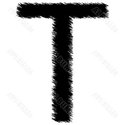Scribble alphabet letter - T