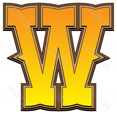 Western alphabet letter - W