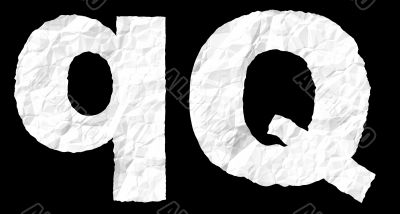 Crumple paper alphabet - Q