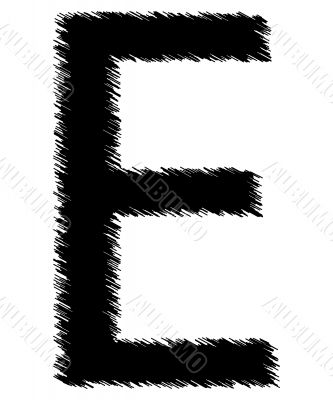 Scribble alphabet letter - E