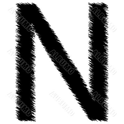 Scribble alphabet letter - N