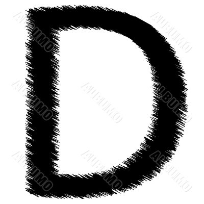 Scribble alphabet letter - D