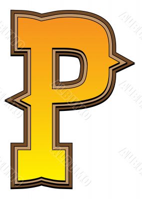 Western alphabet letter - P
