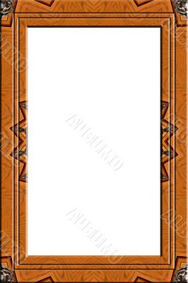 Decorated wood portrait frame
