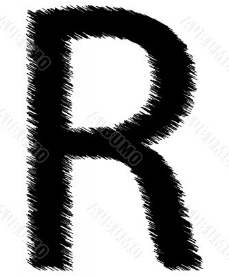 Scribble alphabet letter - R