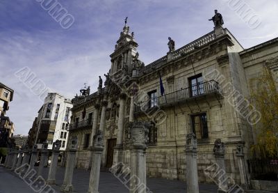 Baroque facade of University of Valladolid