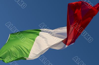 Italian flag waving in the wind