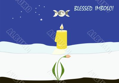 Imbolc, or Candlemas greeting card