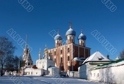 Golden domes of  Ryazan Kremlin 
