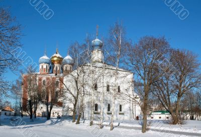 Golden domes of Ryazan Kremlin 