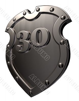 number on metal shield