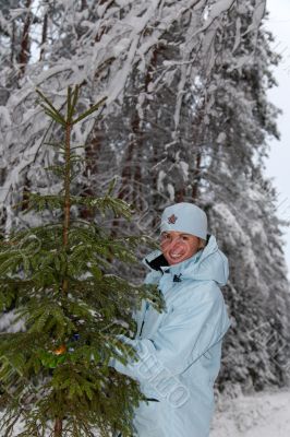 girl snow fir spruce girl snow fir spruce