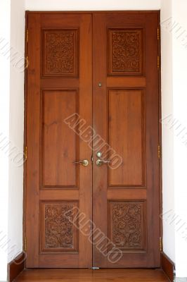 Teak doors.