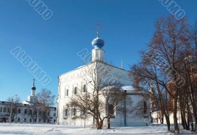 Church with a blue dome