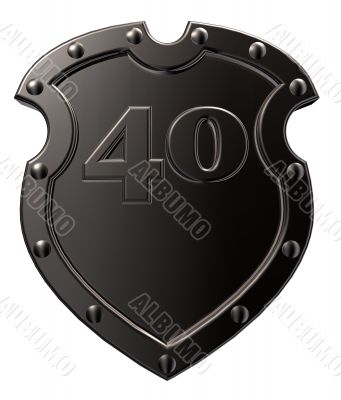 number on metal shield