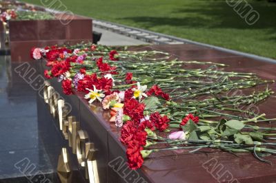 Victory Day. Flowers in memory of World War