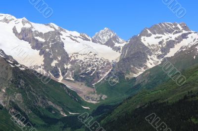 Caucasus mountains Dombai