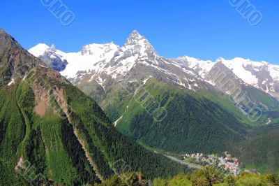 Caucasus mountains Dombai