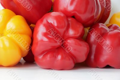 Red and yellow raw pepper