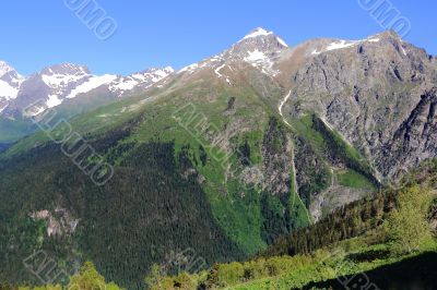 Caucasus mountains Dombai