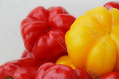 Red and yellow raw pepper