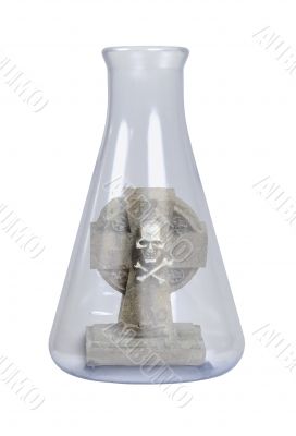 Headstone in a Glass Beaker
