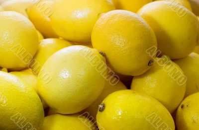 Background of fresh lemons