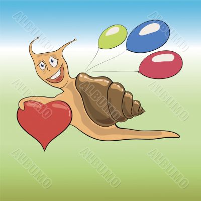 snail with heart