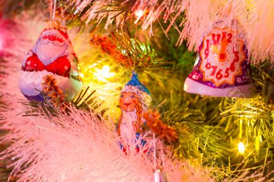 Decorated Christmas tree branch. Decorated Christmas tree branch.