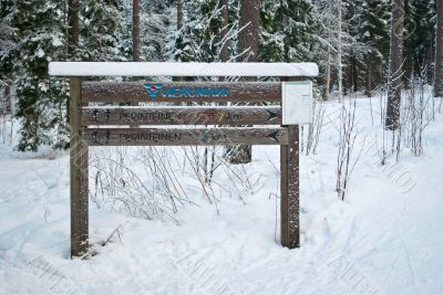 Pointer of the ski-run. Pointer of the ski-run.